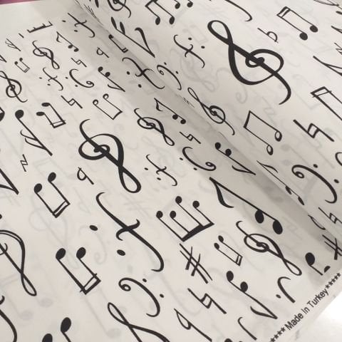 Nota Desenli Poplin Kumaş