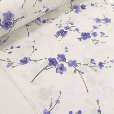 Çiçek Desenli Poplin Kumaş