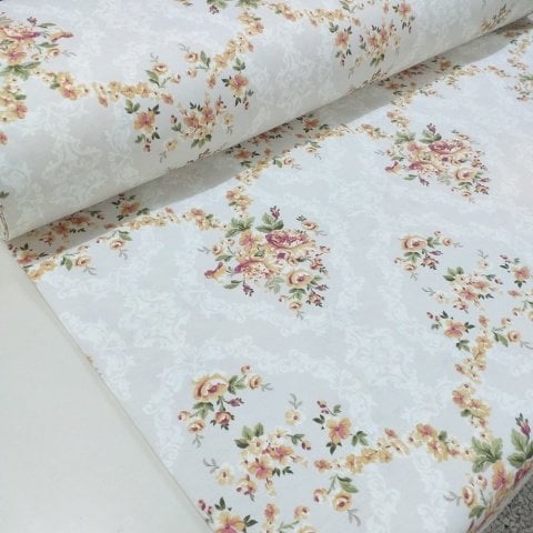 Gül Desenli Duck kumaşı