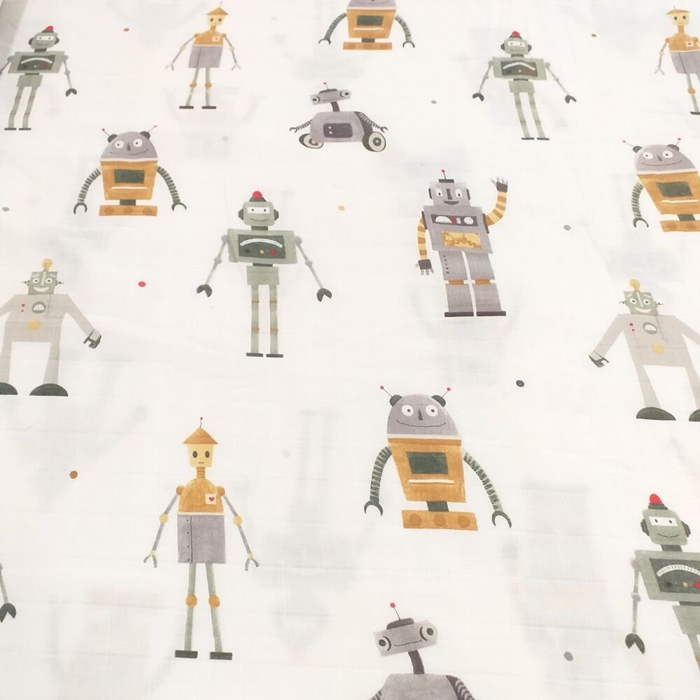Robotik Çağ Desenli Müslin Bezi