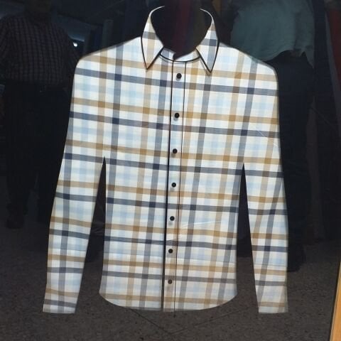 Bossa Kareli Pamuklu Gömleklik Kumaş