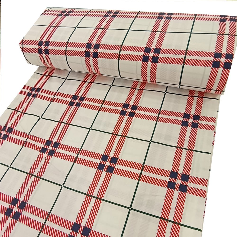 Ekose Desenli Poplin Kumaş