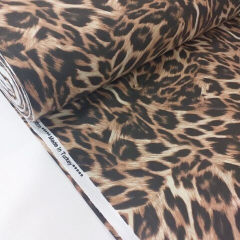 leopar Desen Poplin Kumaş