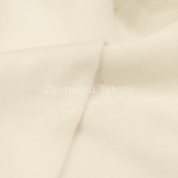 Üç İplik Şardonlu Penye Kumaş - Kırık Beyaz