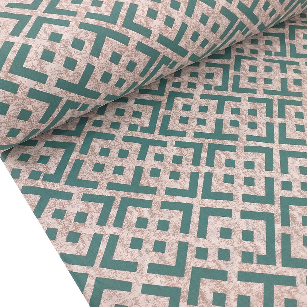 Geometrik Desenli Poplin Kumaş