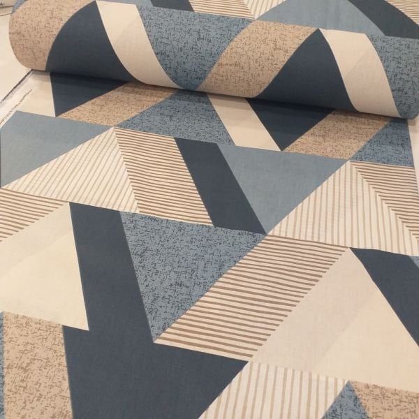 Geometrik Desenli Poplin Kumaş