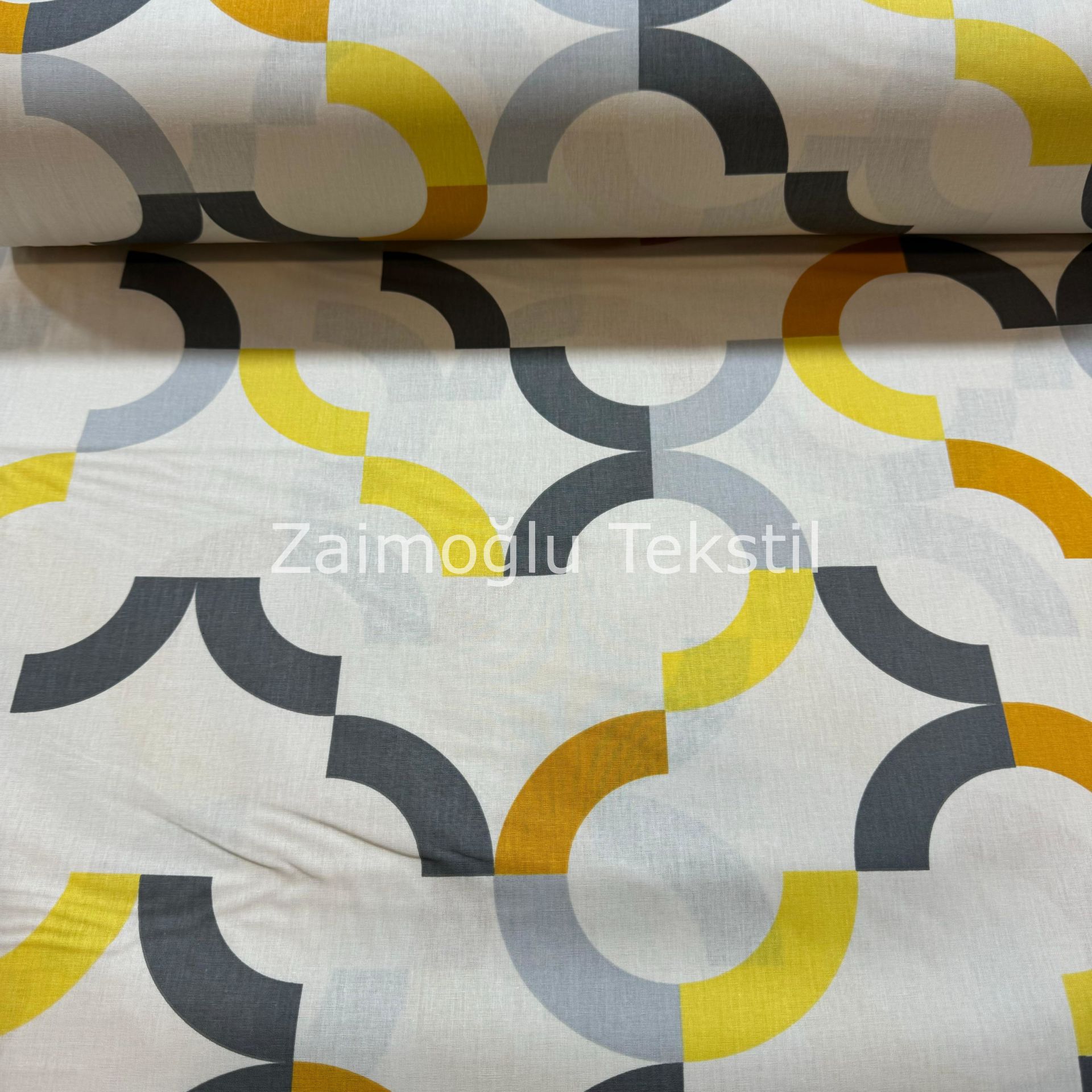 Geometrik Desen Poplin Kumaş