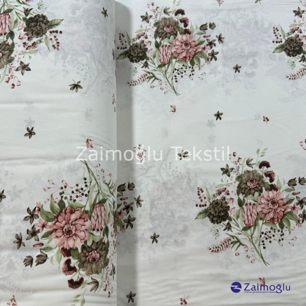 Çiçek Desen Poplin Kumaş