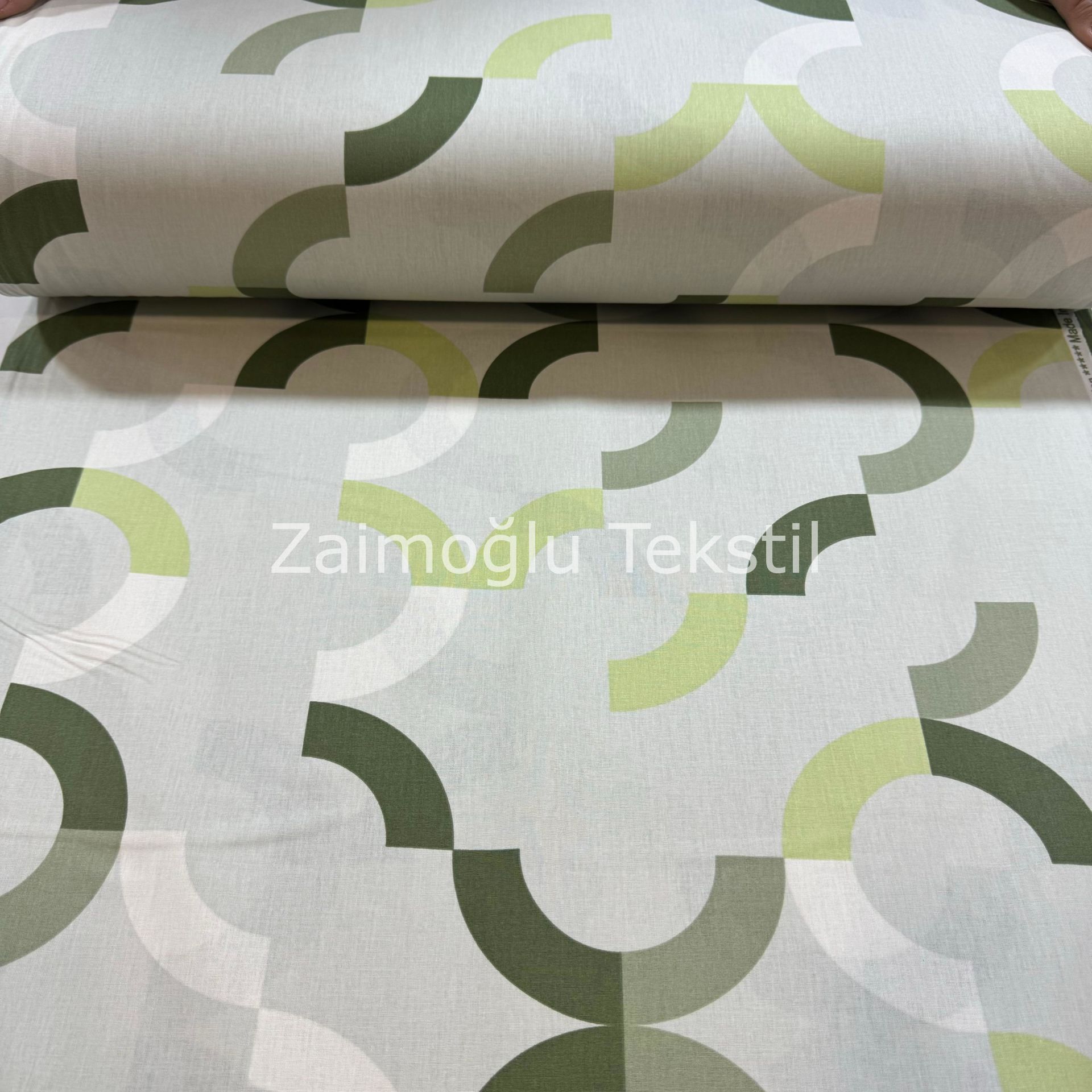 Geometrik Desen Poplin Kumaş