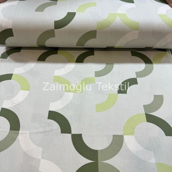Geometrik Desen Poplin Kumaş