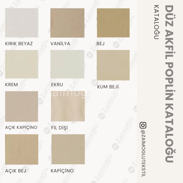 Düz Akfil Poplin Kumaş