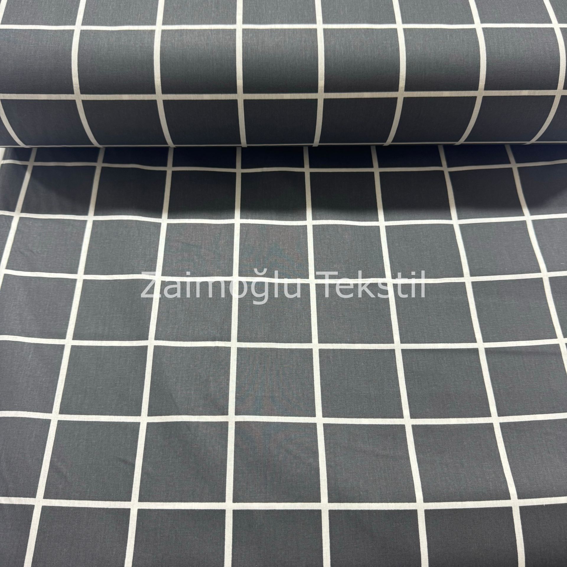 Ekose Desen Poplin Kumaş