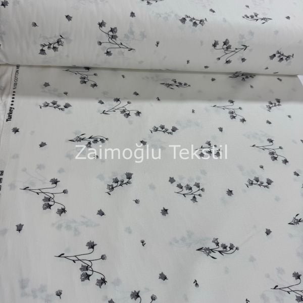 Çiçek Desen Poplin Kumaş
