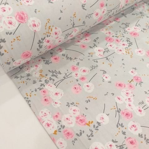 Çıtır Çiçek Desenli Poplin Kumaş