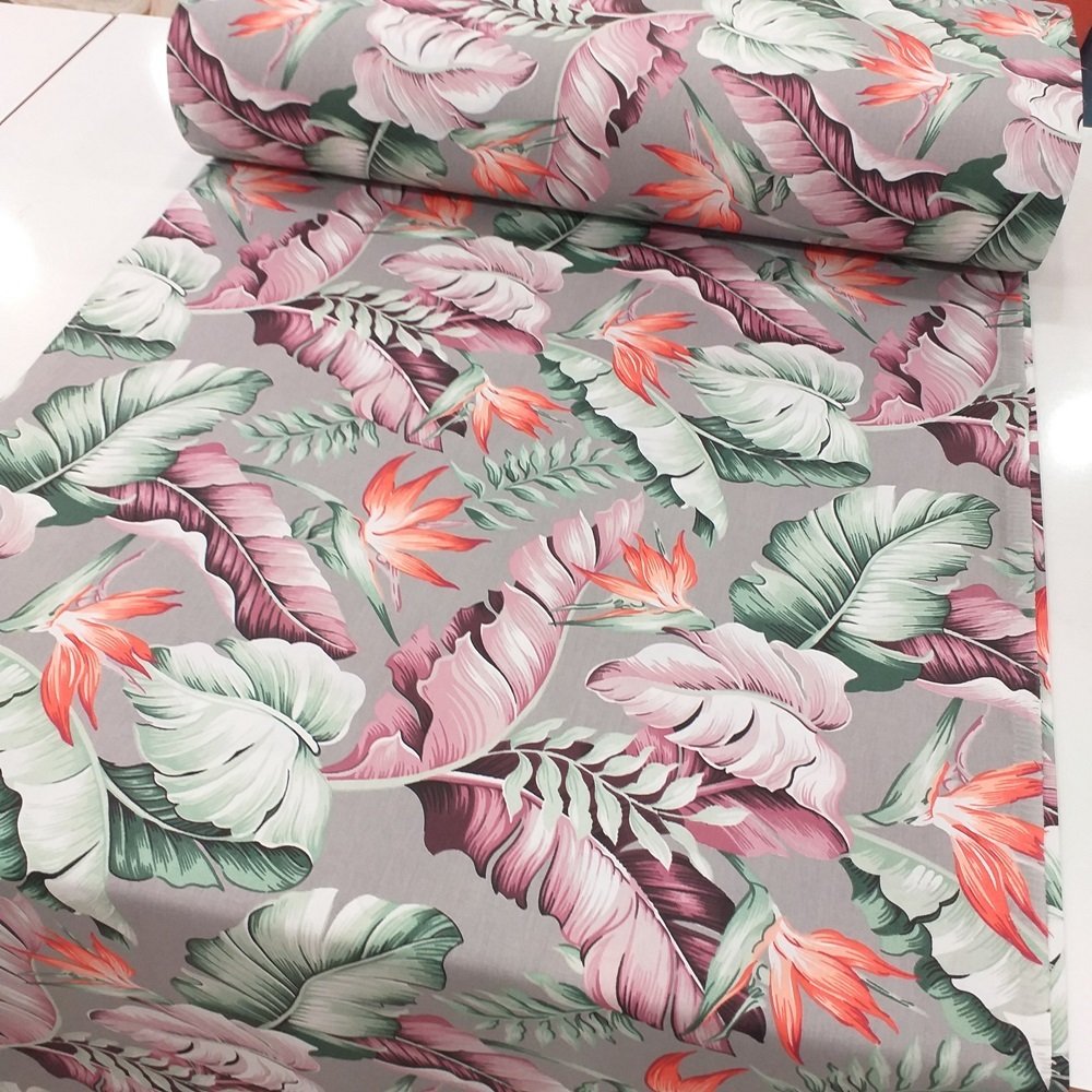 Yaprak Desen Poplin Kumaş