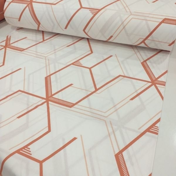 Çizgi Petek Desen Poplin Kumaş