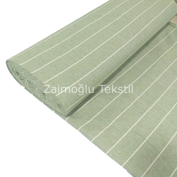 Naturel Çizgili Poplin Kumaş