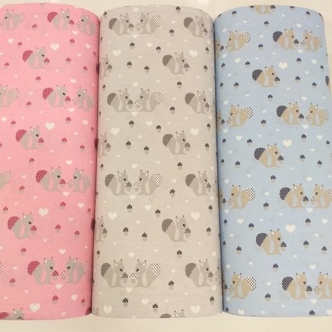 240 cm. Sevimli Sincaplar  Poplin Kumaş